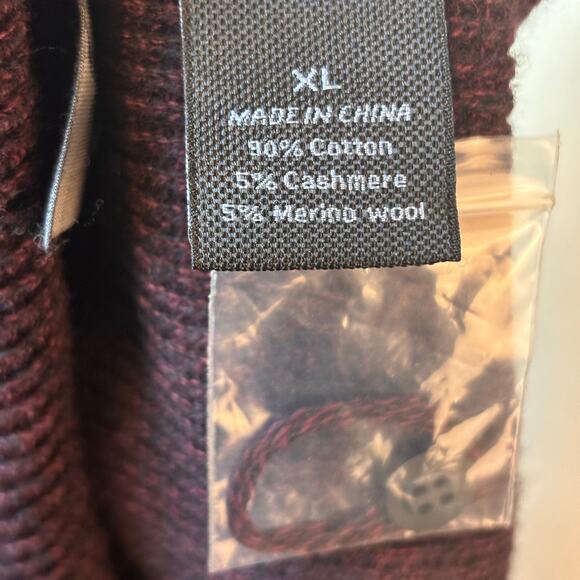 Marc Anthony Luxury Blend Slim Fit Henley Sweater Size XL Burgundy NWOT - Picture 6 of 7